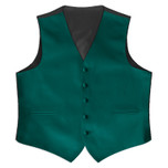 Satin Full Back Tuxedo Vest in Teal