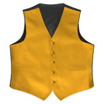 Satin Full Back Tuxedo Vest in Gold