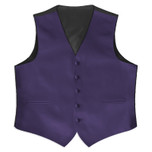 Satin Full Back Tuxedo Vest in Lapis Purple