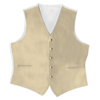 Satin Full Back Tuxedo Vest in Champagne