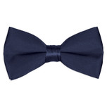 Satin Navy Blue Bowtie