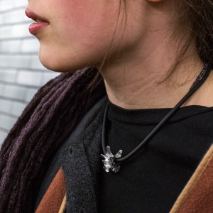 Pewter Lumbar Vertebra Necklace
