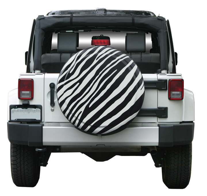 Zebra print tire cover for jeep #1