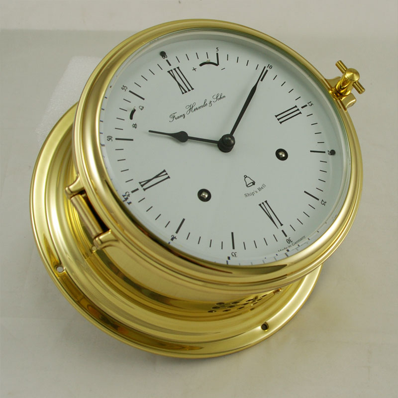 Ships Bell Clock 8 Day Mechanical Solid Brass Hermle Nautical Yacht