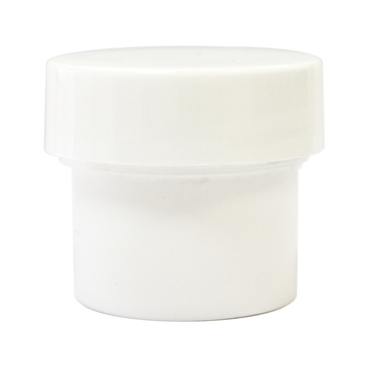 1/2 oz White Plastic Jar w/ Flat Lid