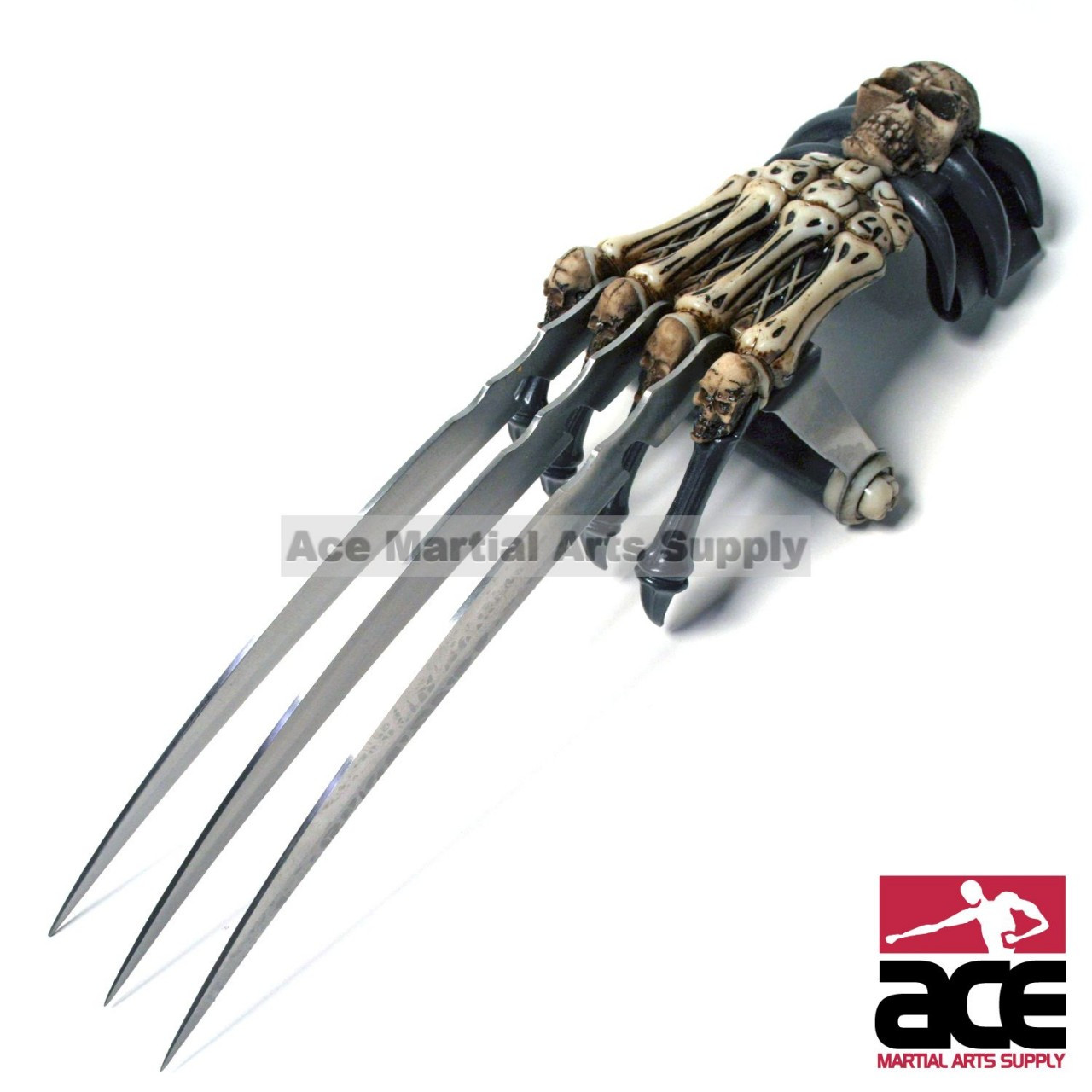 ZOMBIE GEAR SKULL BONE TRI-BLADED WOLVERINE HAND CLAW in Los