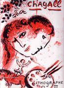 Marc Chagall Lithographe III Rare Two Prints Published by Mourlot, Paris