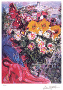 Marc Chagall Rose Nude With Flowers Signed Litho W/coa