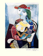 Pablo Picasso Cubist Lady Marie Signed S/n Ltd Ed W/coa