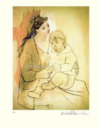 Pablo Picasso Mother With Child Hand Signed L/e W/coa