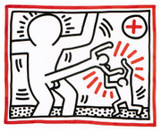 Dynamic Haring Edition Prints, Three Lithographs #1, 1985