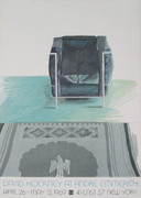 Beautiful David Hockney Corbusier Chair and Rug (sm)