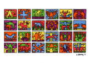 Keith Haring Colorful Retrospective Art  Print