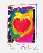 Peter Max Hand SIGNED with COA Great Heart Series I, Ltd Ed Lithograph