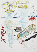 Great Liquid Tornado Bathtub, Ltd Ed Mixed Media (Lithograph & Collage), Salvador Dali