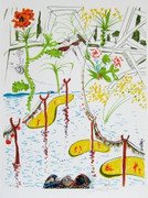 Stunning Biological Garden, Ltd Ed Mixed Media (Lithograph & Collage), Salvador Dali 