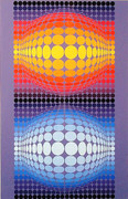 Fabulous Museum #4, Ltd Ed Silk-screen, Victor Vasarely - Large!