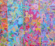Beautiful Carnevale, Original Acrylic Painting, Susan Mayer
