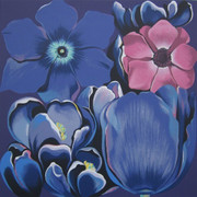 Beautiful Violet Monochrome, Ltd Ed Silk-screen, Lowell Nesbitt