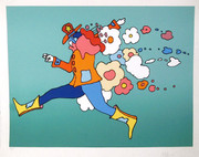 Beautiful Flower Jumper Serigraph, Peter Max - Signed
