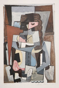 Pablo Picasso Estate Collection Femme au Corset Tesant un Livre Hand Signed with COA