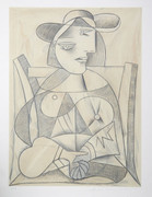 Great Pablo Picasso Estate Collection Femme Assise Hand Signed with COA