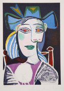 Pablo Picasso Estate Collection Buste De Femme Au Chapeau Bleu Hand Signed with COA