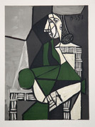 Pablo Picasso Estate Collection Portrait de Femme Assise, Robe Verte Hand Signed with COA