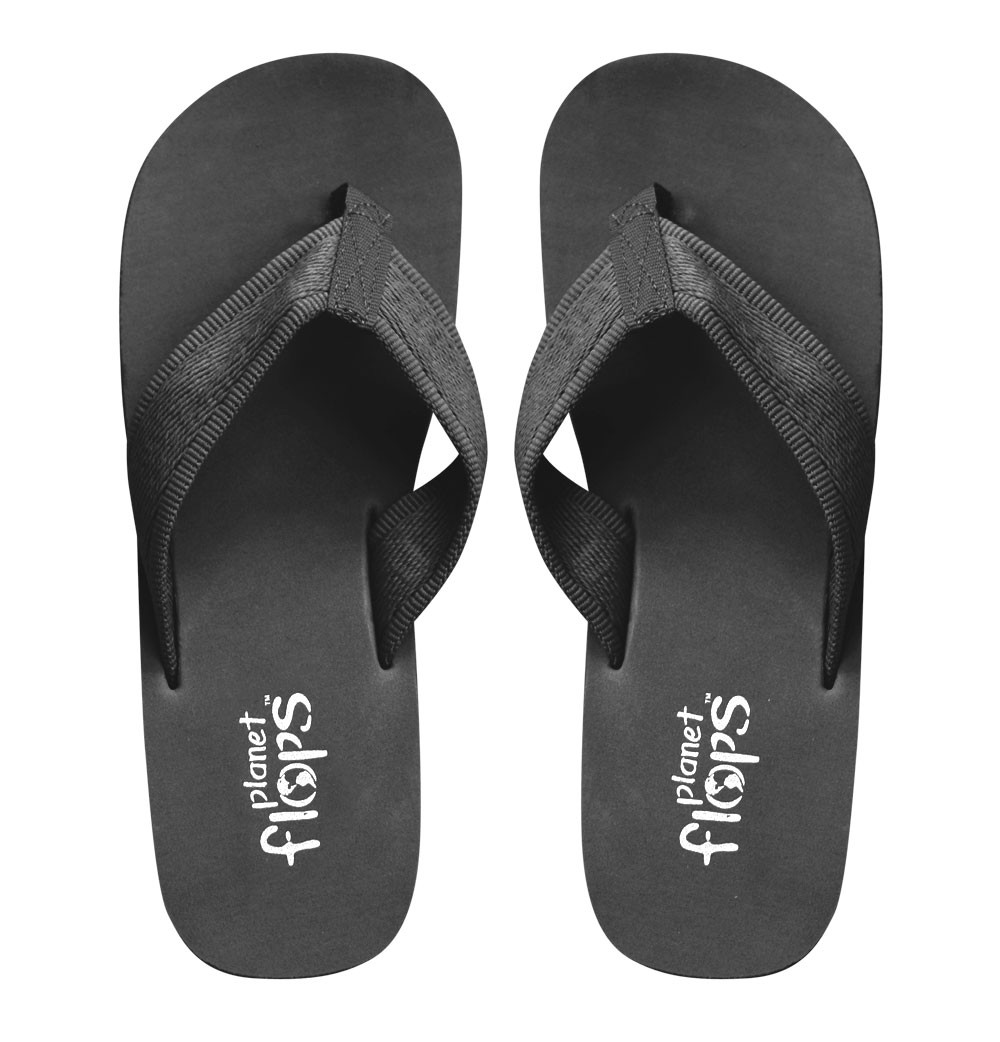 black wedge flip flops
