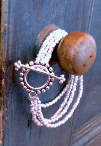 4 strands of silver nuggets