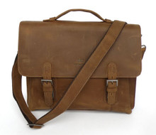 Barcelona Men S Full Grain Distressed Leather Messenger Bag Image 1