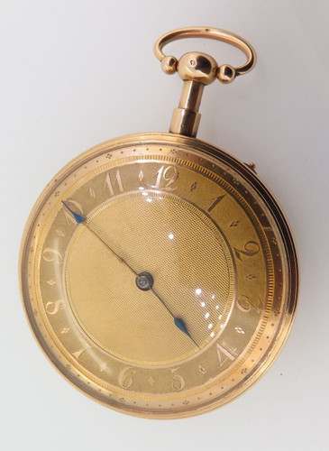 A stunning 19th C French push 1/4 repeating 18k gold pocket watch, working