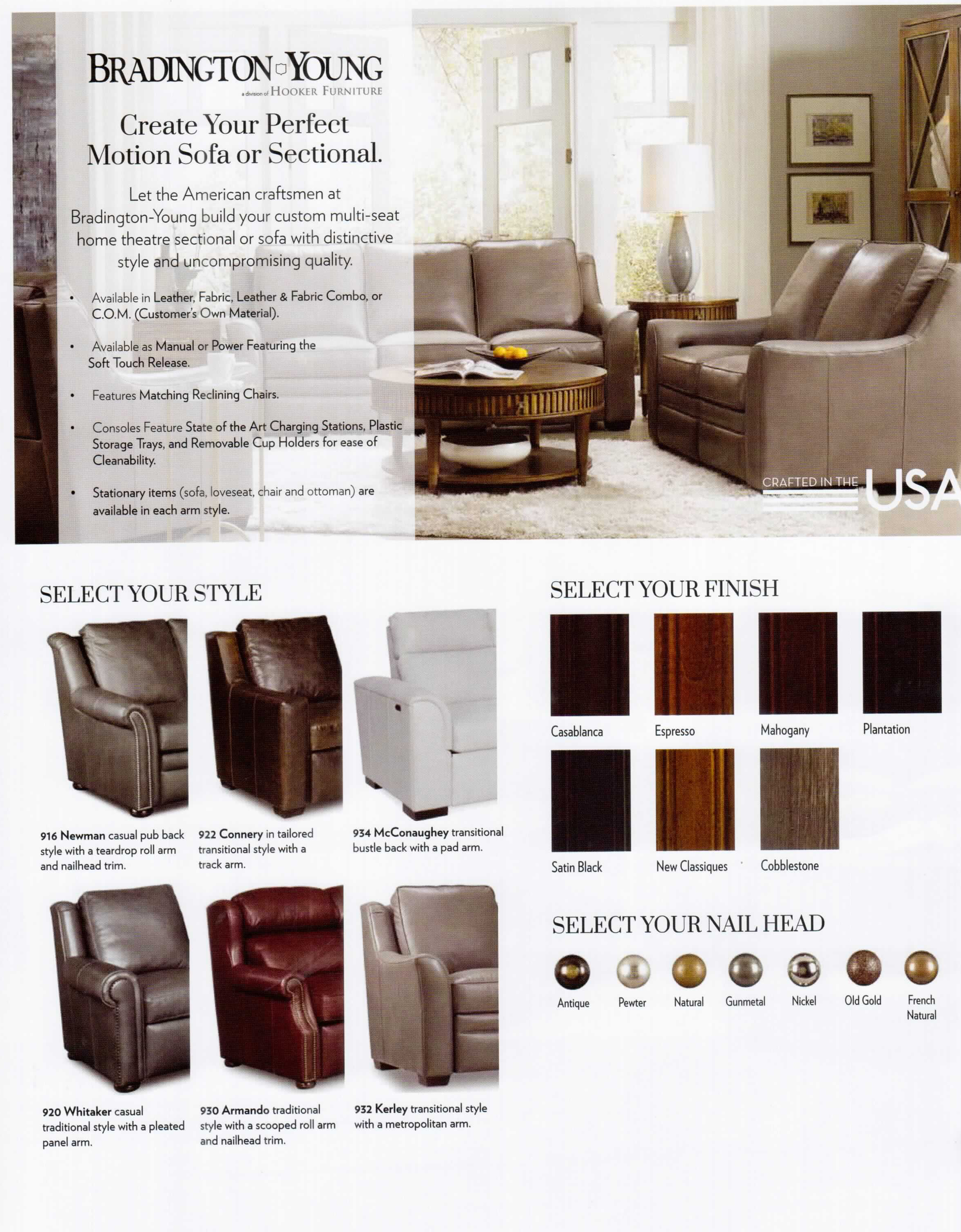 Bradington-Young 900 series luxury reclining furniture