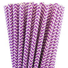 Paper Straws - Lilac Chevron