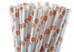 Peach Polka Dot Paper Straws
