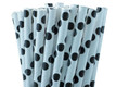 Black Polka Dot Paper Straws