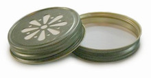 Daisy Mason Jar Lids - Antique Gold