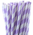 Extra Long Lavender Striped Paper Straws