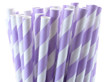 Lavender Striped Paper Straws