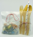 Aspenware Cutlery & Candy in Glassine Paper Bags.  Cotton Bakers Twine for Packaging.