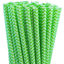 Paper Straws - Jasmine Green Chevron