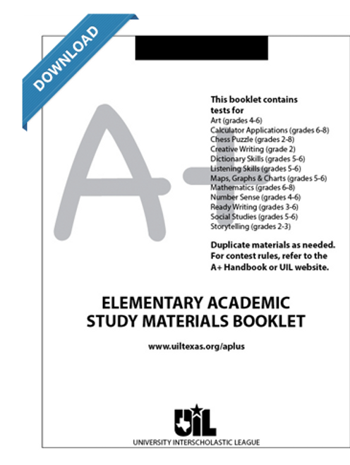 Elementary Academic Study Materials Booklet for grades 2-6 Elementary Academic Study Materials Booklet for grades 2-6