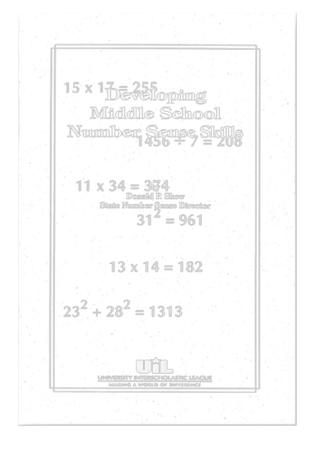 Developing Middle School Number Sense Skills Developing Middle School Number Sense Skills