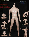 KUMIK 1/6 Scale Caucasian Slim Narrow Shoulder Action Figure Body 