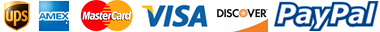 UPS | American Express | MasterCard | VISA | Discover | PayPal UPS | American Express | MasterCard | VISA | Discover | PayPal