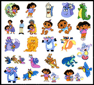 brother dora the explorer embroidery card sa n2 creative cactus punch free designs