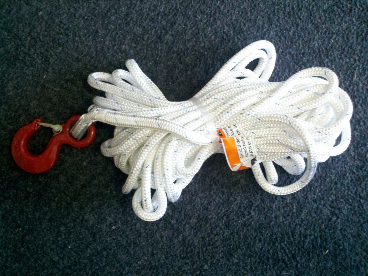 1/2" x 75" Jib Rope w/ 2 Ton Hook Utility Parts Central