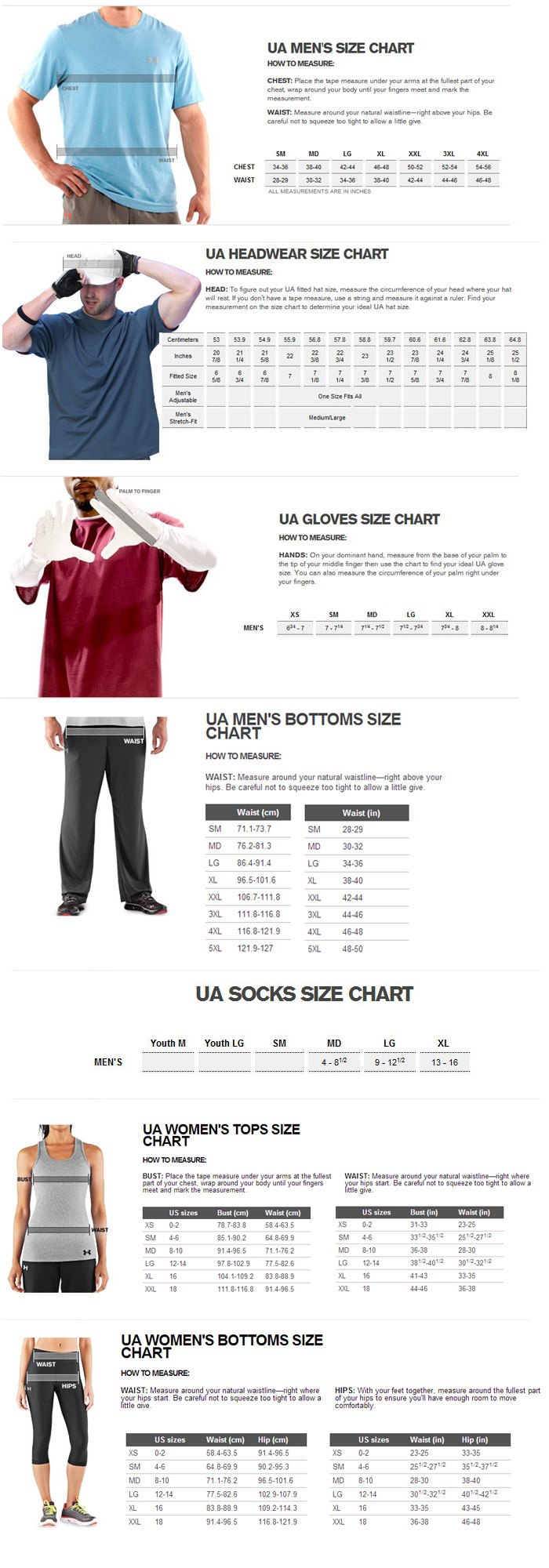 Under Armour - Size Chart - Mens - Tops