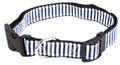 "Captain Pooch" Nautical Stripe Dog Collar (Blue)