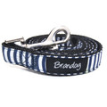 "Captain Pooch" Nautical THICK Stripe Dog Leash (Blue)